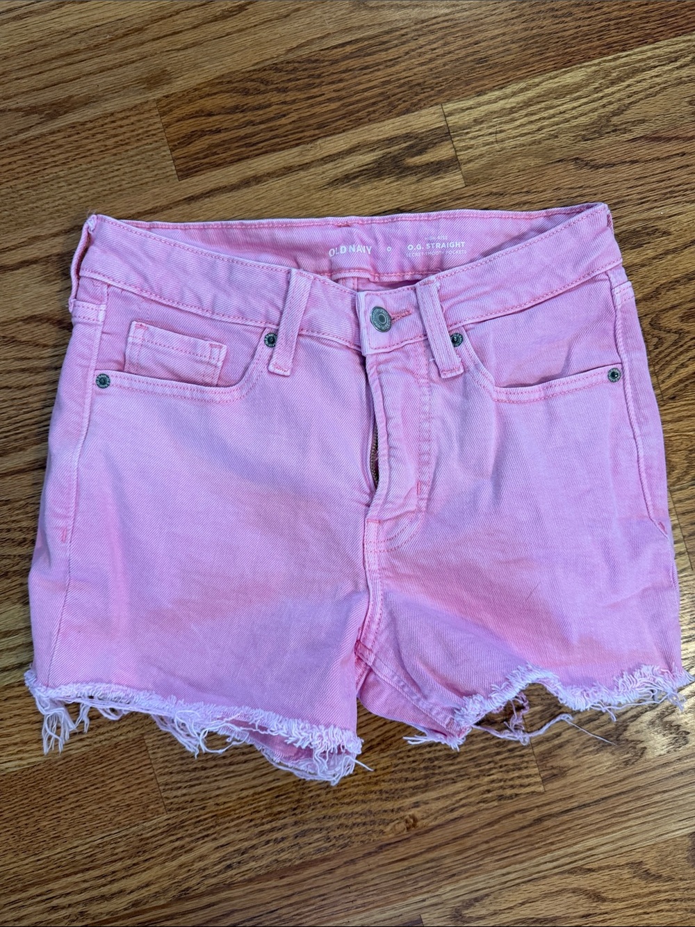 Old Navy Light Pink Frayed-Hem Denim Shorts